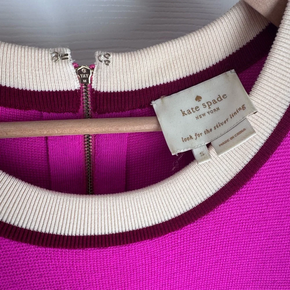 Kate Spade Knit shift dress pink & burgundy